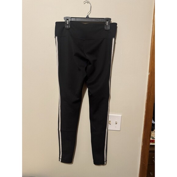 Adidas Climalite 3-Stripe Full Length Tights - CW5146 - Black/White Size Large - Picture 2 of 3